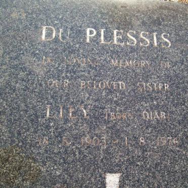 PLESSIS Lily, du nee DIAB 1903-1976