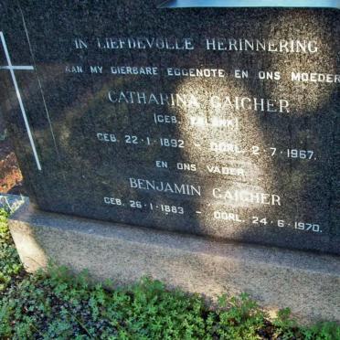 GAIGHER Benjamin 1883-1970 &amp; Catherina nee ? 1892-1967