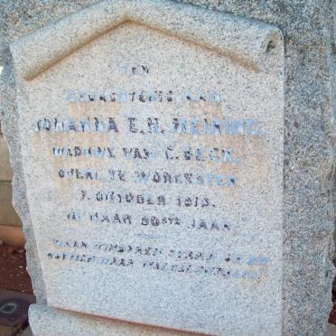 BECK Johanna E.M nee MEIRING -1918