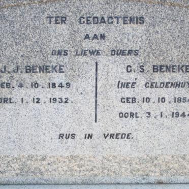 BENEKE J.J. 1849-1932 &amp; G.S. GELDENHUYS 1854-1944