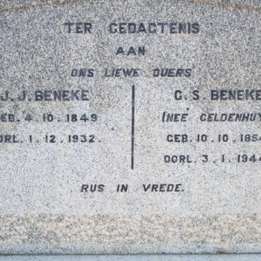 BENEKE J.J. 1849-1932 &amp; G.S. GELDENHUYS 1854-1944
