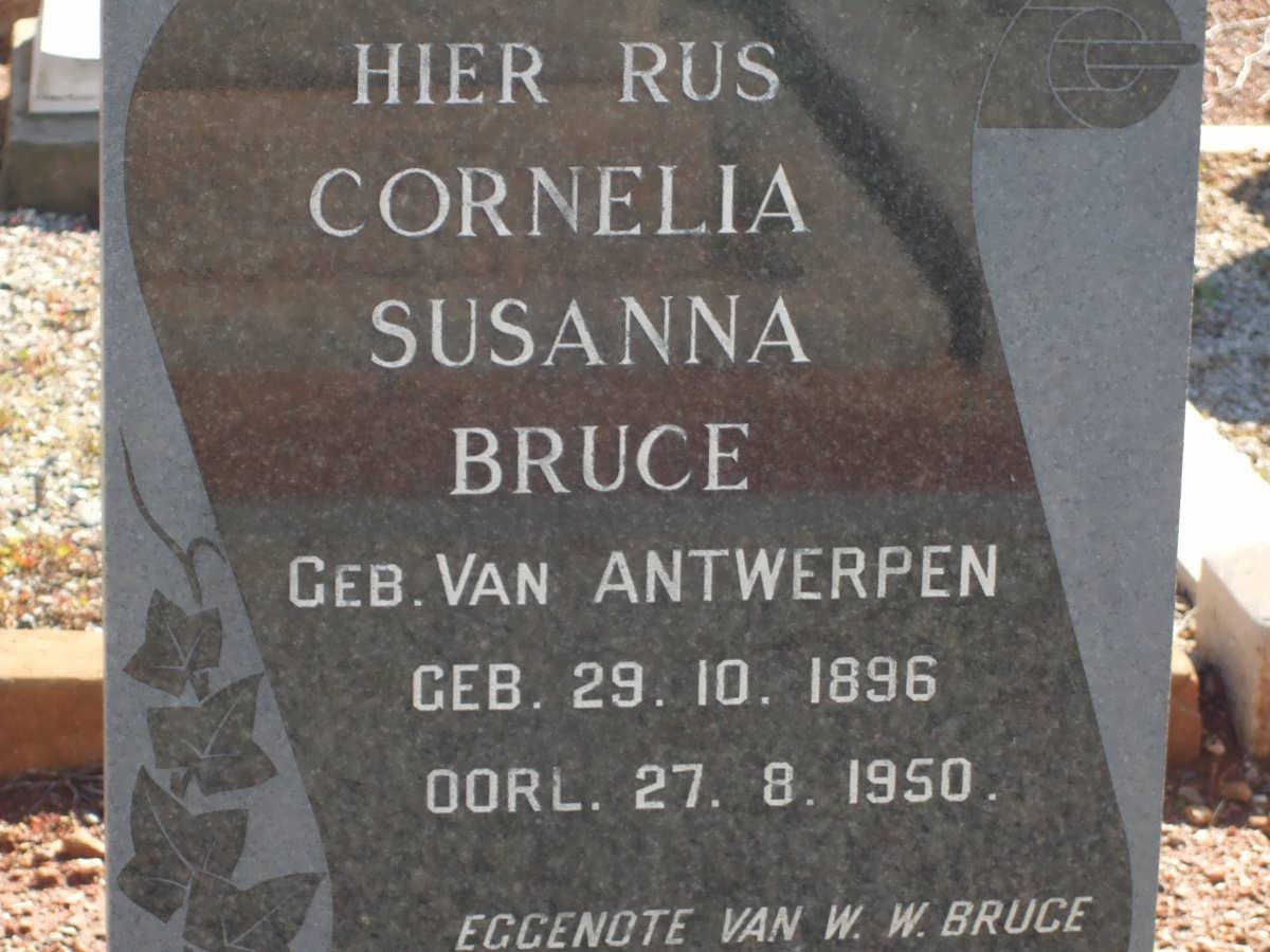 BRUCE Cornelia Susanna nee VAN ANTWERPEN 1896-1950