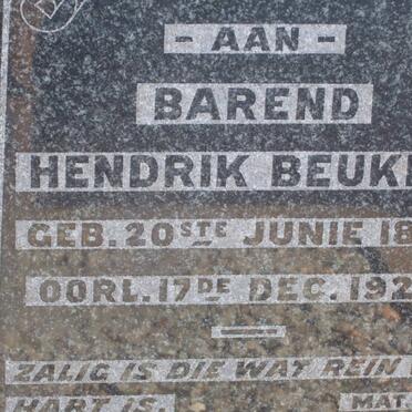 BEUKES Barend Hendrik 1853-1928