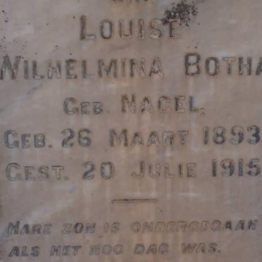 BOTHA Louise Wilhelmina nee NAGEL 1893-1915