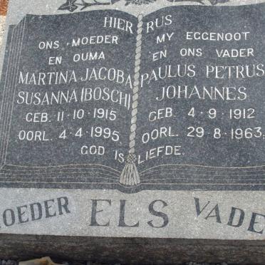 ELS Paulus Petrus Johannes 1912-1963 &amp; Martina Jacoba Susanna BOSCH 1915-1995