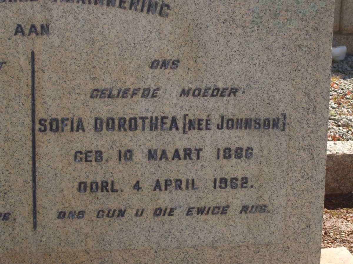 EEDEN Jozef Albertus, van 1876-1950 &amp; Sofia Dorothea JOHNSON 1886-1962