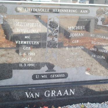 GRAAN Michiel Johan, van 1906-1978 &amp; Hendriena Johanna VERMEULEN 1912-1991