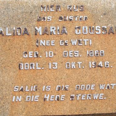 GOUSSARD Alida Maria nee DE WET 1868-1946