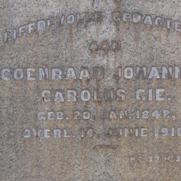 GIE Coenraad Johannes Carolus 1848-1918 &amp; Martha Hendrina NAUDE  1854-1936
