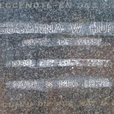 HUGO Susanna nee DE VOS 1887-1930