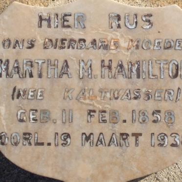 HAMILTON Martha M. nee KALTWASSER 1858-1938