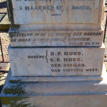 HUGO Susarah Johanna 1886-1900