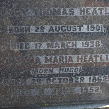 HEATLIE Charles Beeton 1863-1937 &amp; Johanna Maria HUGO 1862-1952 :: HEATLIE Henry Thomas 1901-1938