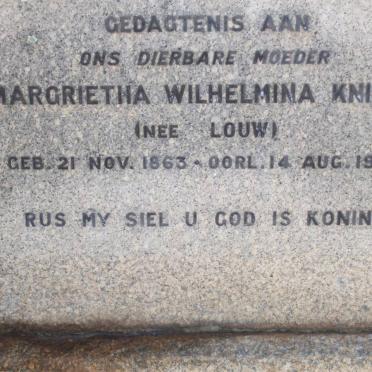 KNIGHT Margrietha Wilhelmina nee LOUW 1863-1928