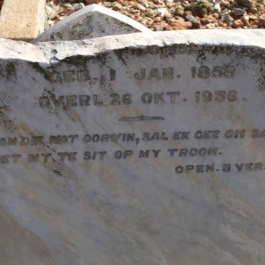 MERWE Gabriel F., v.d. 1855-1924 &amp; ? ? BERG 1858-1936