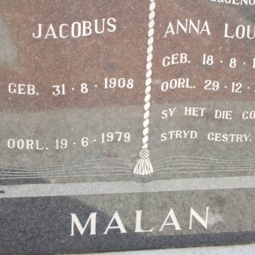MALAN Jacobus 1908-1979 &amp; Anna Louisa 1908-1961