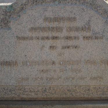 MARAIS Francois Johannes 1881-1951 &amp; Maria Charlotta STALS -1955