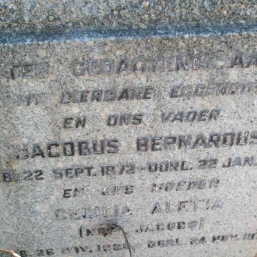 MARAIS Jacobus Bernardus 1872-1942 &amp; Cecilia Aletta JACOBS 1880-1972