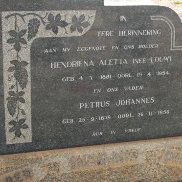 NIEMAND Petrus Johannes 1879-1956 &amp; Hendriena Aletta LOUW 1881-1954