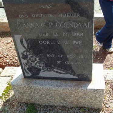 ODENDAAL Anna G.P. 1888-1961