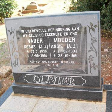 OLIVIER J.J. 1930-2001 &amp; A.J. 1933-1991