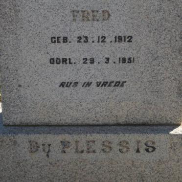 PLESSIS Fred, du 1912-1951