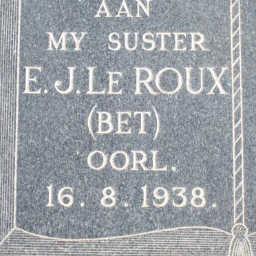 ROUX E.J., le -1938