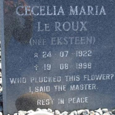 ROUX Cecelia Maria, le nee EKSTEEN 1922-1998