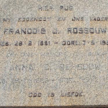 ROSSOUW Francois J. 1881-1953 &amp; Anna C. 188?-??