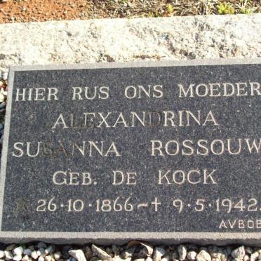 ROSSOUW Alexandrina Susanna nee DE KOCK 1866-1942