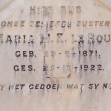 ROUX Maria M.E., le 1871-1922