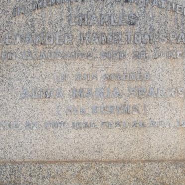 SPARKS Charles Alexander Hanilton  1862-1939 &amp; Alida Maria BERENS 1868-1942