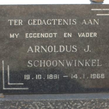 SCHOONWINKEL Arnoldus J. 1891-1968