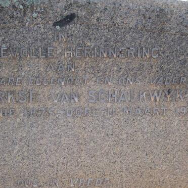 SCHALKWYK J.P., Dirkse van 1875-1941