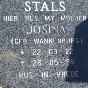 STALS Josina nee WANNENBURG 1922-1996