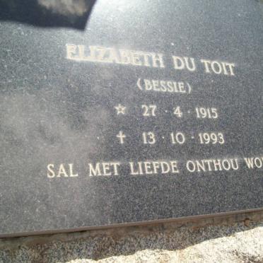 TOIT Elizabeth, du 1915-1993