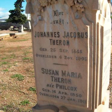 THERON Johannes Jacobus 1848-1903 &amp; Susanna Maria PHILCOX 1850-1911
