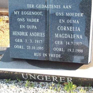 UNGERER Hendrik Andries 1917-1995 &amp; Cornelia Magdalena 1917-1998