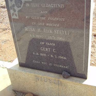 VISSER Gert C. 1891-1964 &amp; Rosa H. STEYL 1890-1962