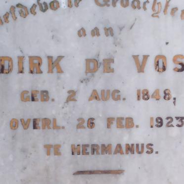 VOS Dirk, de 1848-1923