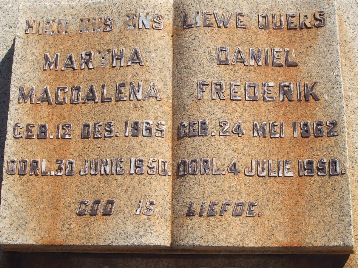 ? Daniel Frederik 1862-1950 &amp; Martha Magdalena 1865-1950