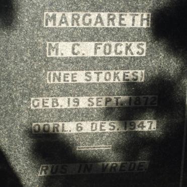FOCKS Margareth M.C. nee STOKES 1872-1947
