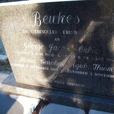 BEUKES George Jacob 1905-1969 &amp; Maria Caroline THIEM 1903-1992