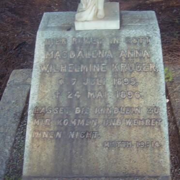 KRUGER Magdalena Anna Wilhelmine 1895-1896