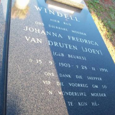WINDELL Johanna Fredrica van Druten nee BEUKES 1903-1991