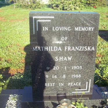 SHAW Mathilda Franziska 1905-1988