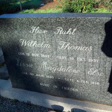 ? Wilhelm Thomas 1893-1957 &amp; Lissie Magdalene Else 1895-1978