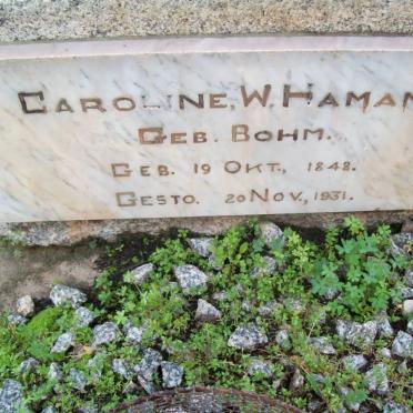 HAMANN August W.K. 1844-1919 :: HAMANN Luise J.W. 1886-1917 :: HAMANN Caroline W. nee BOHM 1848-1931