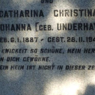 BINEDELL Heinrich Immanuel 1883-1928 &amp; Catharina Christina Johanna UNDERHAY 1887-1949