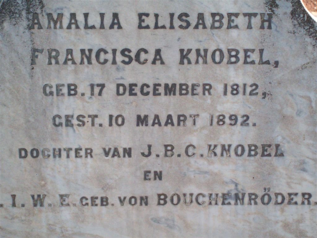 KNOBEL Amalia Elisabeth Francisca 1812-1892